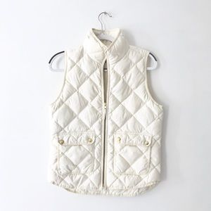 J. CREW Ivory Excursion Quilted Down Puffer Vest